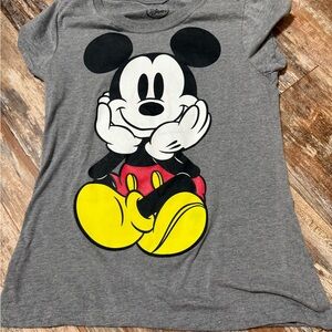 Disney Mickey Mouse Gray Tee with Yellow and Red Accents